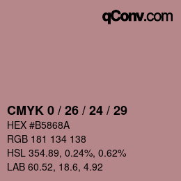カラーコード: CMYK 0 / 26 / 24 / 29 | qconv.com