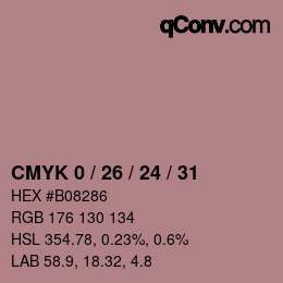 カラーコード: CMYK 0 / 26 / 24 / 31 | qconv.com