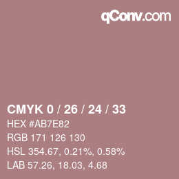 カラーコード: CMYK 0 / 26 / 24 / 33 | qconv.com