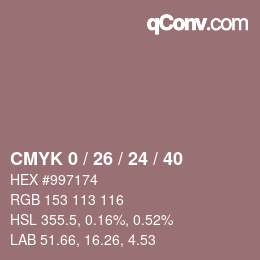 Color code: CMYK 0 / 26 / 24 / 40 | qconv.com