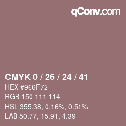 カラーコード: CMYK 0 / 26 / 24 / 41 | qconv.com