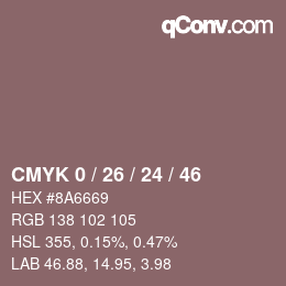 颜色代码: CMYK 0 / 26 / 24 / 46 | qconv.com