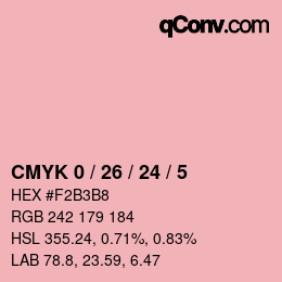 カラーコード: CMYK 0 / 26 / 24 / 5 | qconv.com