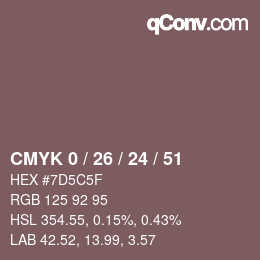 颜色代码: CMYK 0 / 26 / 24 / 51 | qconv.com