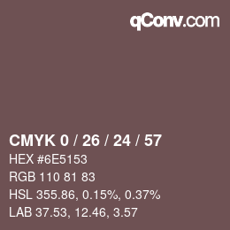 颜色代码: CMYK 0 / 26 / 24 / 57 | qconv.com