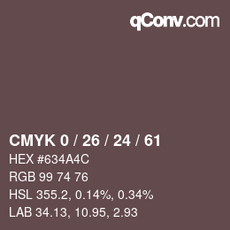 Color code: CMYK 0 / 26 / 24 / 61 | qconv.com