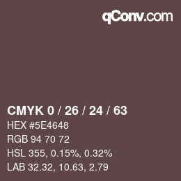 颜色代码: CMYK 0 / 26 / 24 / 63 | qconv.com