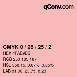 Color code: CMYK 0 / 26 / 25 / 2 | qconv.com