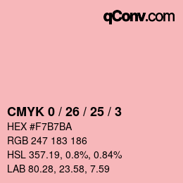 Color code: CMYK 0 / 26 / 25 / 3 | qconv.com