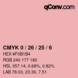 Color code: CMYK 0 / 26 / 25 / 6 | qconv.com