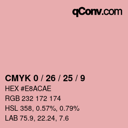 カラーコード: CMYK 0 / 26 / 25 / 9 | qconv.com