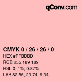 カラーコード: CMYK 0 / 26 / 26 / 0 | qconv.com