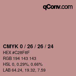 Color code: CMYK 0 / 26 / 26 / 24 | qconv.com