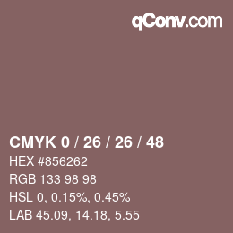 カラーコード: CMYK 0 / 26 / 26 / 48 | qconv.com