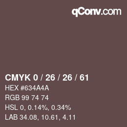カラーコード: CMYK 0 / 26 / 26 / 61 | qconv.com