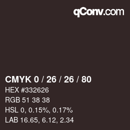 Color code: CMYK 0 / 26 / 26 / 80 | qconv.com
