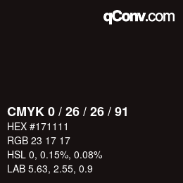 Color code: CMYK 0 / 26 / 26 / 91 | qconv.com