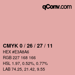 カラーコード: CMYK 0 / 26 / 27 / 11 | qconv.com