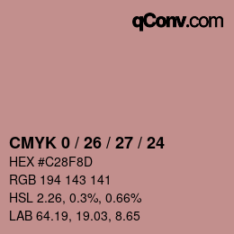 颜色代码: CMYK 0 / 26 / 27 / 24 | qconv.com