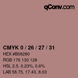 Color code: CMYK 0 / 26 / 27 / 31 | qconv.com