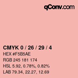 カラーコード: CMYK 0 / 26 / 29 / 4 | qconv.com