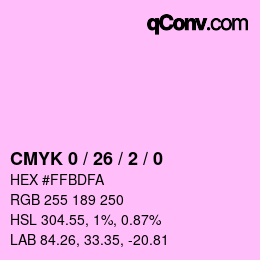 カラーコード: CMYK 0 / 26 / 2 / 0 | qconv.com