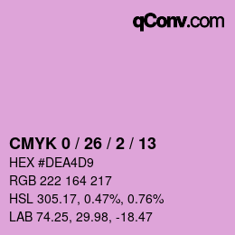 颜色代码: CMYK 0 / 26 / 2 / 13 | qconv.com