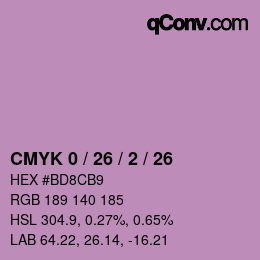 カラーコード: CMYK 0 / 26 / 2 / 26 | qconv.com