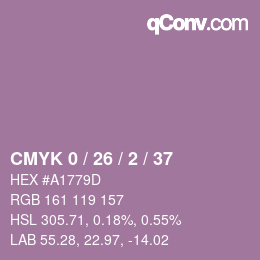 カラーコード: CMYK 0 / 26 / 2 / 37 | qconv.com