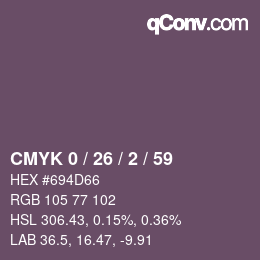 カラーコード: CMYK 0 / 26 / 2 / 59 | qconv.com