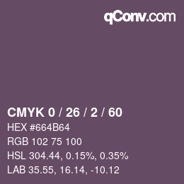 カラーコード: CMYK 0 / 26 / 2 / 60 | qconv.com