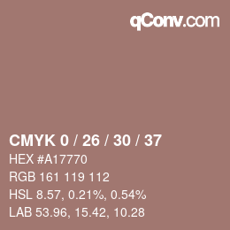 カラーコード: CMYK 0 / 26 / 30 / 37 | qconv.com
