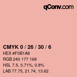 カラーコード: CMYK 0 / 26 / 30 / 6 | qconv.com