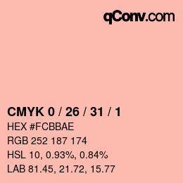 Color code: CMYK 0 / 26 / 31 / 1 | qconv.com