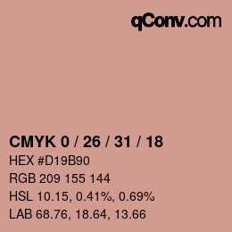 Color code: CMYK 0 / 26 / 31 / 18 | qconv.com