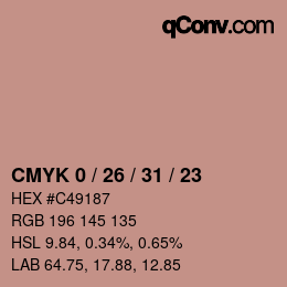 Color code: CMYK 0 / 26 / 31 / 23 | qconv.com