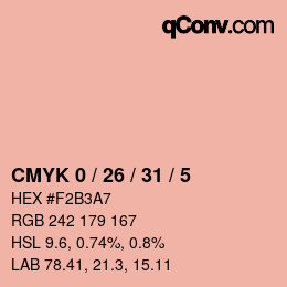 Farbcode: CMYK 0 / 26 / 31 / 5 | qconv.com