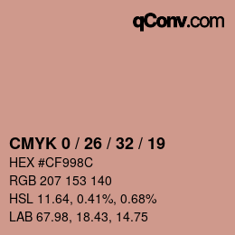 Farbcode: CMYK 0 / 26 / 32 / 19 | qconv.com