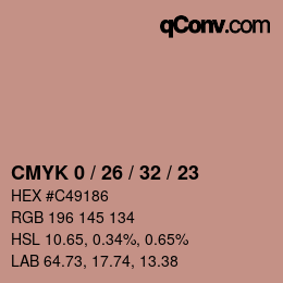 Color code: CMYK 0 / 26 / 32 / 23 | qconv.com