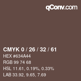 Color code: CMYK 0 / 26 / 32 / 61 | qconv.com
