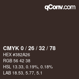 颜色代码: CMYK 0 / 26 / 32 / 78 | qconv.com