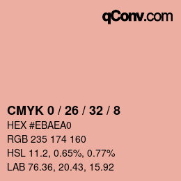 カラーコード: CMYK 0 / 26 / 32 / 8 | qconv.com