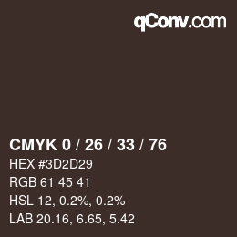 Color code: CMYK 0 / 26 / 33 / 76 | qconv.com