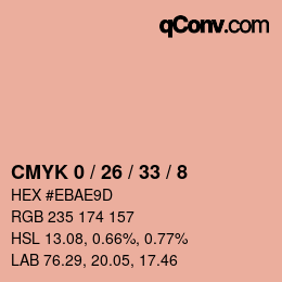 Farbcode: CMYK 0 / 26 / 33 / 8 | qconv.com