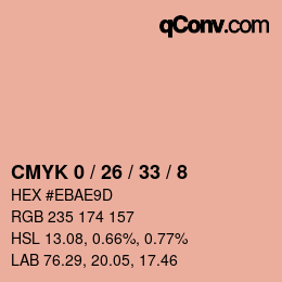 Color code: CMYK 0 / 26 / 33 / 8 | qconv.com