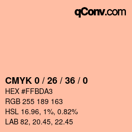 Color code: CMYK 0 / 26 / 36 / 0 | qconv.com