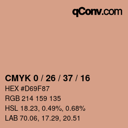 Color code: CMYK 0 / 26 / 37 / 16 | qconv.com