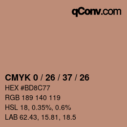 カラーコード: CMYK 0 / 26 / 37 / 26 | qconv.com