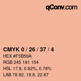 カラーコード: CMYK 0 / 26 / 37 / 4 | qconv.com