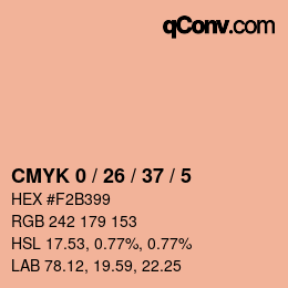 カラーコード: CMYK 0 / 26 / 37 / 5 | qconv.com